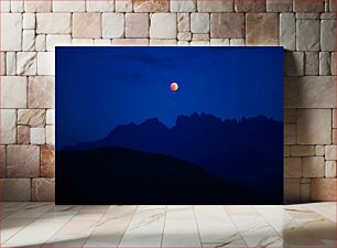 Πίνακας, Lunar Eclipse Over Mountains Έκλειψη Σελήνης πάνω από βουνά