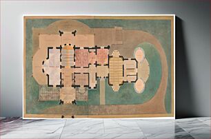 Πίνακας, Lyndhurst for George Merritt, Tarrytown, New York (first floor plan)