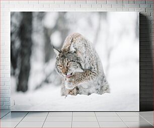 Πίνακας, Lynx in the Snow Λυγξ στο χιόνι