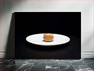 Πίνακας, Macaron on a White Plate Μακαρόν σε λευκό πιάτο