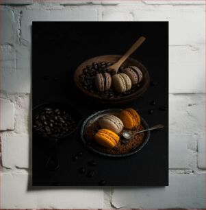 Πίνακας, Macarons and Coffee Beans Μακαρόν και κόκκοι καφέ