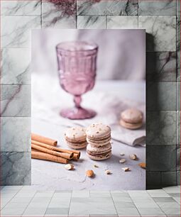 Πίνακας, Macarons and Glass Μακαρόν και ποτήρι