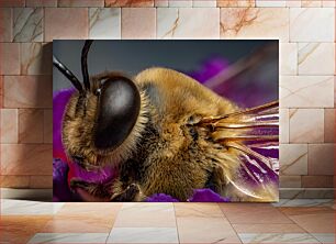 Πίνακας, Macro Photography of a Bee Μακρο φωτογραφία μιας μέλισσας