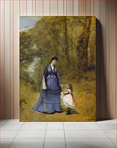 Πίνακας, Madame Stumpf and Her Daughter (1872) by Jean Baptiste Camille Corot