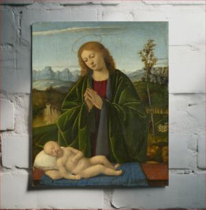 Πίνακας, Madonna Adoring the Child (ca. 1520) by Marco Basaiti