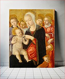 Πίνακας, Madonna and Child with Angels and Cherubim (ca. 1460–1465) by Matteo di Giovanni
