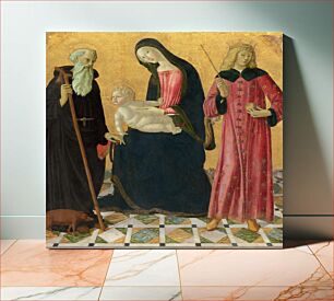 Πίνακας, Madonna and Child with Saint Anthony Abbot and Saint Sigismund (ca. 1490–1495) by Neroccio de' Landi