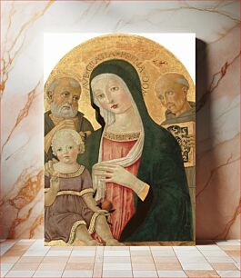 Πίνακας, Madonna and Child with Saint Jerome and Saint Bernardino of Siena (ca. 1480–1485) by Benvenuto di Giovanni