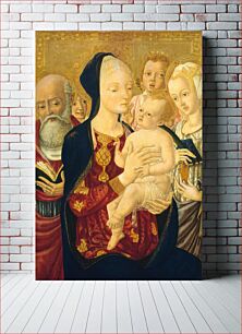 Πίνακας, Madonna and Child with Saint Jerome, Saint Catherine of Alexandria, and Angels (ca. 1465–1470) by Matteo di Giovanni