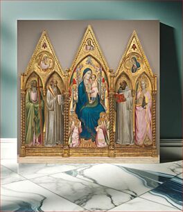 Πίνακας, Madonna and Child with Saints Andrew, Benedict, Bernard, and Catherine of Alexandria with Angels (before 1387) by Agnolo Gaddi