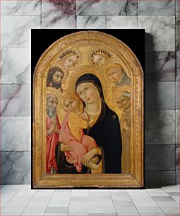 Πίνακας, Madonna and Child with Saints Jerome, Bernardino, John the Baptist, and Anthony of Padua and Two Angels by Sano di Pietro (Ansano di Pietro di Mencio)