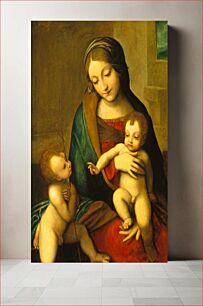 Πίνακας, Madonna and Child with the Infant Saint John (ca. 1510) by Anonymous Artist & Correggio