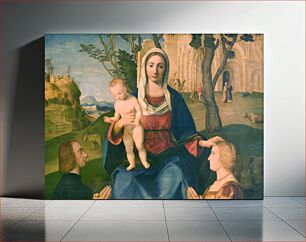 Πίνακας, Madonna with Child and two founders by Vincenzo Catena