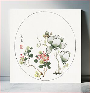 Πίνακας, Magnolia and peach blossoms (1368 - 1644) Japanese woodblock print