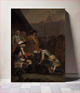 Πίνακας, Magnus Stenbock surrenders the Tønningen fortress to Frederik IV in 1714 by Nicolai Abildgaard
