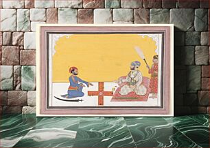Πίνακας, Maharaja Sovan Singh playing pachisi by Ambav