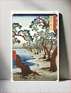 Πίνακας, Maiko Beach in Harima Province (1853) vintage woodblock prints by Utagawa Hiroshige