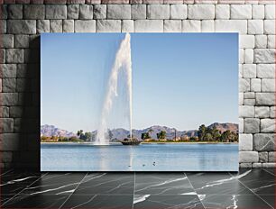 Πίνακας, Majestic Fountain in the Lake Μαγευτικό Συντριβάνι στη Λίμνη