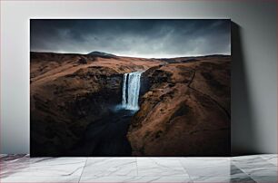 Πίνακας, Majestic Waterfall in a Dramatic Landscape Μεγαλοπρεπής καταρράκτης σε ένα δραματικό τοπίο