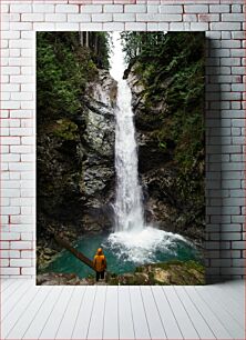 Πίνακας, Majestic Waterfall in the Forest Μεγαλοπρεπής Καταρράκτης στο Δάσος