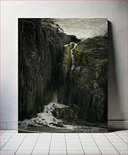 Πίνακας, Majestic Waterfall Through Rocky Cliffs Majestic Waterfall Through Rocky Cliffs