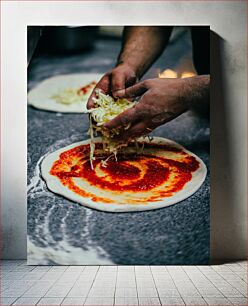 Πίνακας, Making a Pizza Φτιάχνοντας μια πίτσα