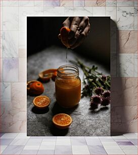 Πίνακας, Making Fresh Orange Juice Φτιάχνοντας φρέσκο ​​χυμό πορτοκαλιού