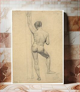 Πίνακας, Male Academy Nude, back view by Gustav Klimt