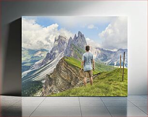 Πίνακας, Man Admiring Mountain Landscape Άνθρωπος που θαυμάζει το ορεινό τοπίο