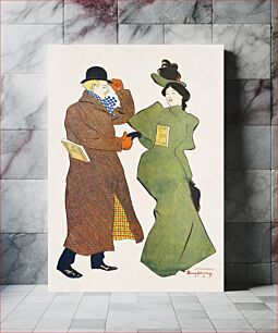 Πίνακας, Man and woman shaking hands (1895) by Edward Penfield