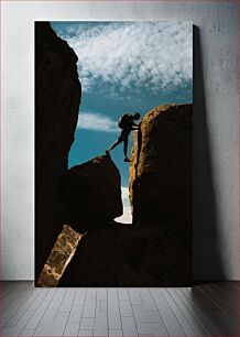 Πίνακας, Man Climbing Among Rocks Άνθρωπος που σκαρφαλώνει ανάμεσα σε βράχους