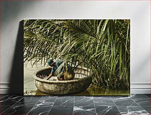 Πίνακας, Man in a Boat Among Palm Trees Άνδρας σε βάρκα ανάμεσα σε φοίνικες
