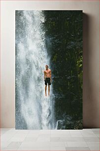 Πίνακας, Man Jumping from a Waterfall Άνθρωπος που πηδά από έναν καταρράκτη