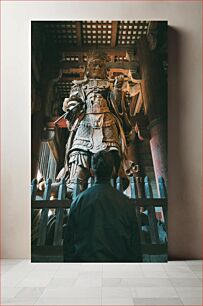 Πίνακας, Man Observing a Wooden Statue Άνθρωπος που παρατηρεί ένα ξύλινο άγαλμα