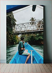 Πίνακας, Man on a Boat Near a Bridge Άνθρωπος σε βάρκα κοντά σε γέφυρα