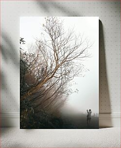 Πίνακας, Man Photographing Trees in Mist Άνδρας που φωτογραφίζει δέντρα στην ομίχλη