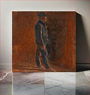 Πίνακας, Man standing barefoot with a hat by László Mednyánszky