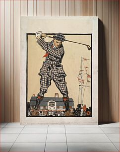 Πίνακας, Man swinging golf club (1915) by Edward Penfield
