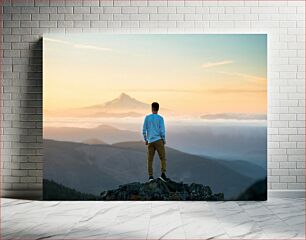 Πίνακας, Man Viewing Mountain Sunrise Άνθρωπος που βλέπει το Mountain Sunrise