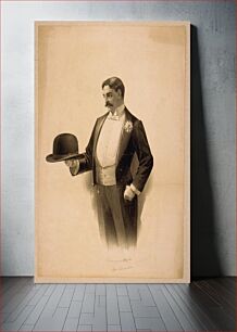 Πίνακας, [Man wearing tuxedo, holding bowler hat]
