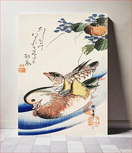 Πίνακας, Mandarin ducks (1615-1868) vintage Japanese woodblock print by Utagawa Hiroshige