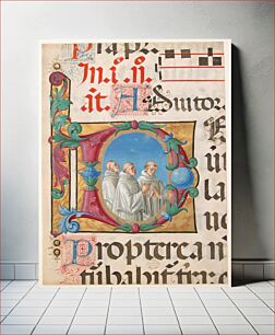 Πίνακας, Manuscript Illumination with Singing Monks in an Initial D, from a Psalter by Girolamo dai Libri