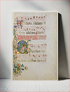 Πίνακας, Manuscript Leaf with the Celebration of a Mass in an Initial S, from an Antiphonary, Master of the Riccardiana Lactantius