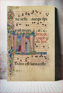 Πίνακας, Manuscript Leaf with the Dedication of a Church in an Initial T, from a Gradual