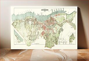 Πίνακας, Map of Gothenburg, Sweden, published by N