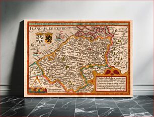 Πίνακας, Map of the county of Flanders by Matthias Quad (cartographer) and Johannes Bussemacher (engraver & publisher, Cologne)