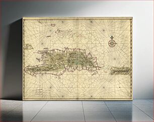 Πίνακας, [Map of the islands of Hispaniola and Puerto Rico]