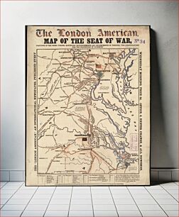 Πίνακας, Map of the seat of war, positions of the rebel forces, batteries, entrenchments, and encampments in Virginia-the fortifications for the protection of Richmond