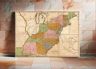 Πίνακας, Map of the United States : exhibiting the post-roads, the situations, connexions & distances of the post-offices, stage roads, counties & principal rivers; Scale [ca