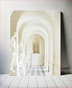 Πίνακας, Marble Statues in Arched Hallway Μαρμάρινα αγάλματα σε τοξωτό διάδρομο